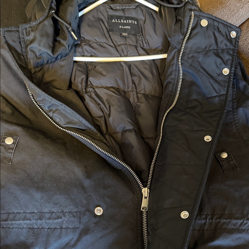 All Saints Men's Black Puffer Jacket